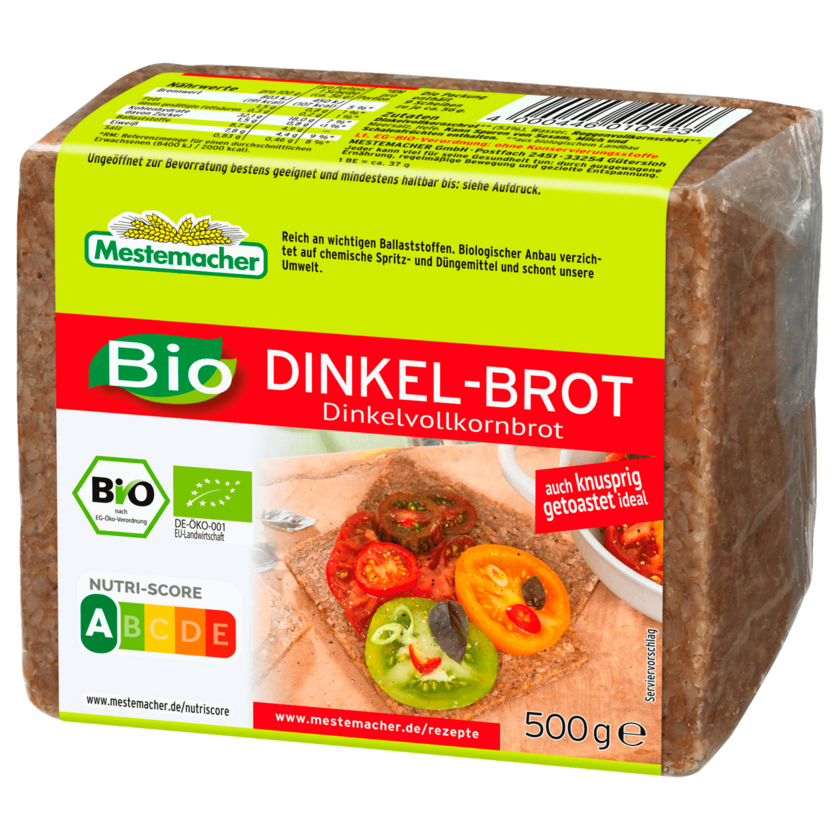 Mestemacher Bio Dinkel-Brot 500g